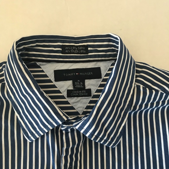 TOMMY HILFIGER Navy Stripe Button Down Shi… - Picture 7 of 7